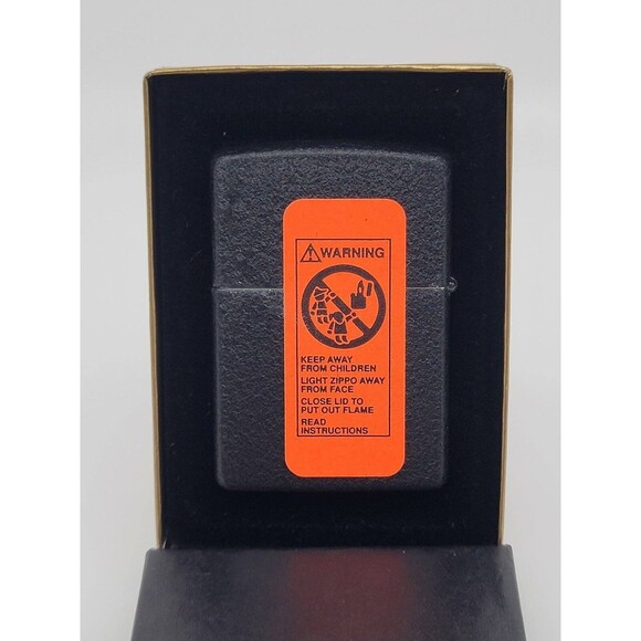 1994 Zippo Camel Herd Black Crackle Brass Raised Emblem Sealed - Picture 3 of 4